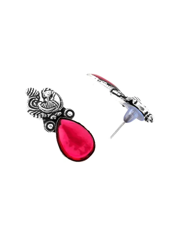 Bracelets Yellow Chimes Oxidised Jewellery Set for Women Authentic Kolhapuri Work Handmade Silver Peacock Pink Kundan Choker Necklace Sets for Women and Girls Yellow Chimes
