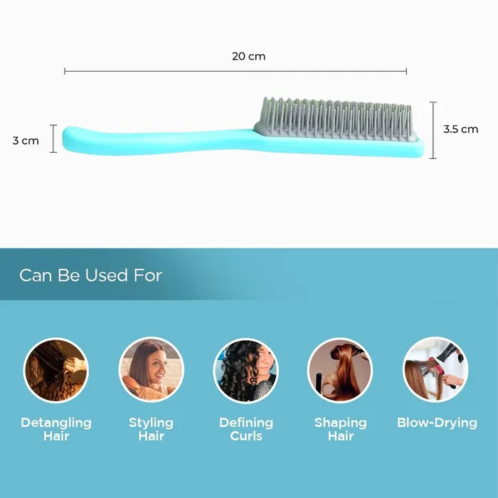 Earrings Yellow Chimes Flat Hair Brush Curl Defining Brush for Thick Curly Wavy Hair Small Size Blue