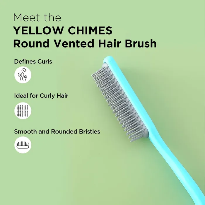 Earrings Yellow Chimes Flat Hair Brush Curl Defining Brush for Thick Curly Wavy Hair Small Size Blue