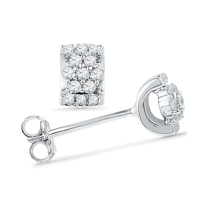 10kt White Gold Womens Round Diamond Flower Cluster Screwback Earrings 16 Cttw mayamila Earrings 10kt White Gold Womens Round Diamond Flower Cluster Screwback Earrings 16 Cttw mayamila Earrings