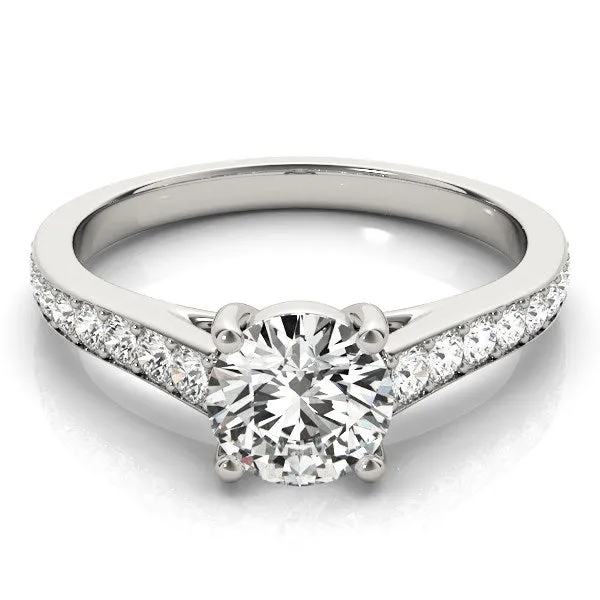 14K White Gold Graduated Single Row Round Diamond Engagement Ring 1 13 ct tw mayamila Rings