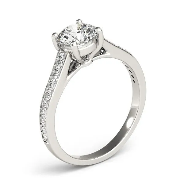 14K White Gold Graduated Single Row Round Diamond Engagement Ring 1 13 ct tw mayamila Rings