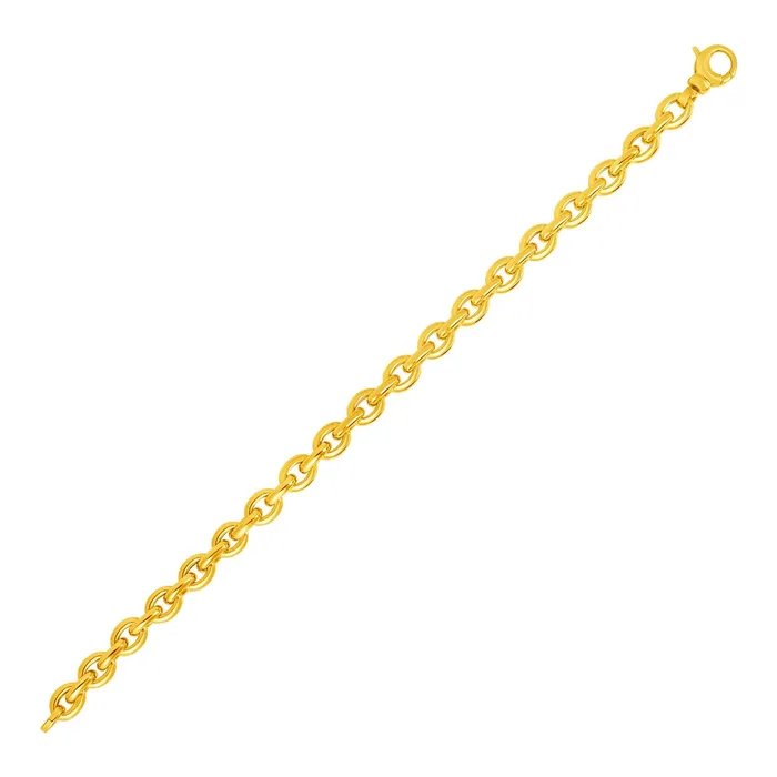 Bracelets MayaMila 14k Yellow Gold Polished Oval Link Bracelet