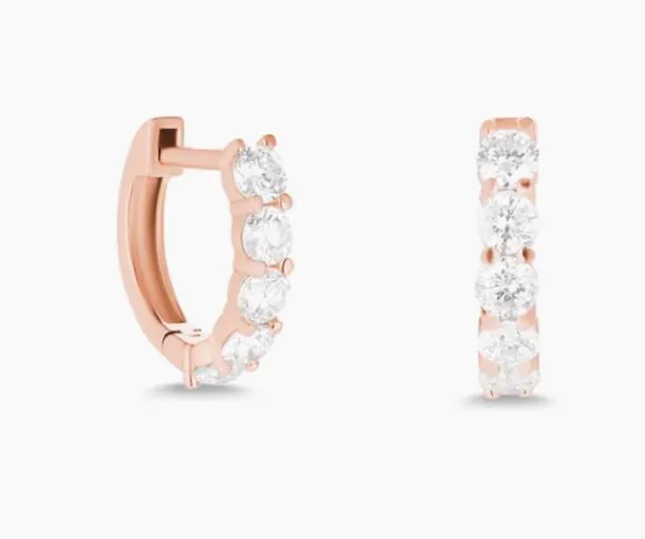 Carbon Hyde Earrings Sparkler Huggies PAIR