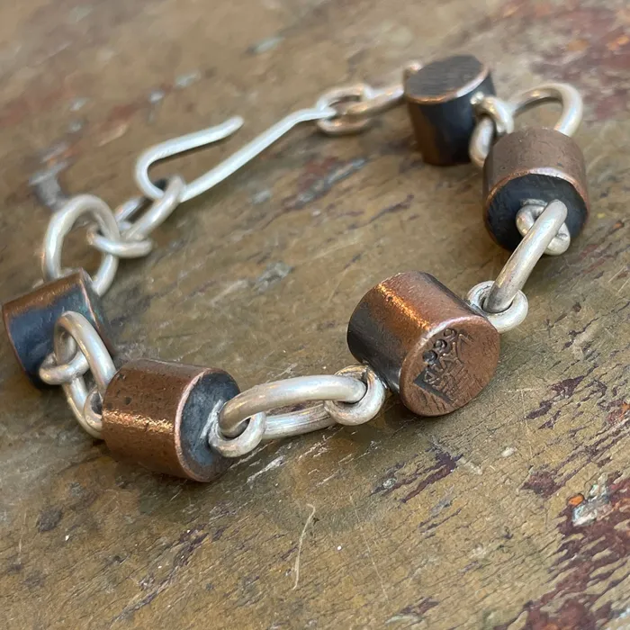 David Jones Bracelets Sterling and Copper Plug Bracelet