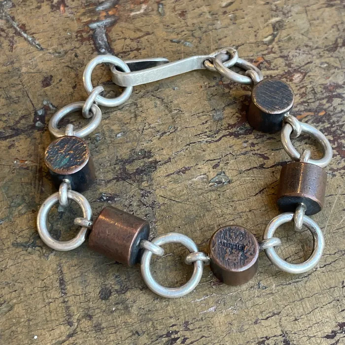 David Jones Bracelets Sterling and Copper Plug Bracelet