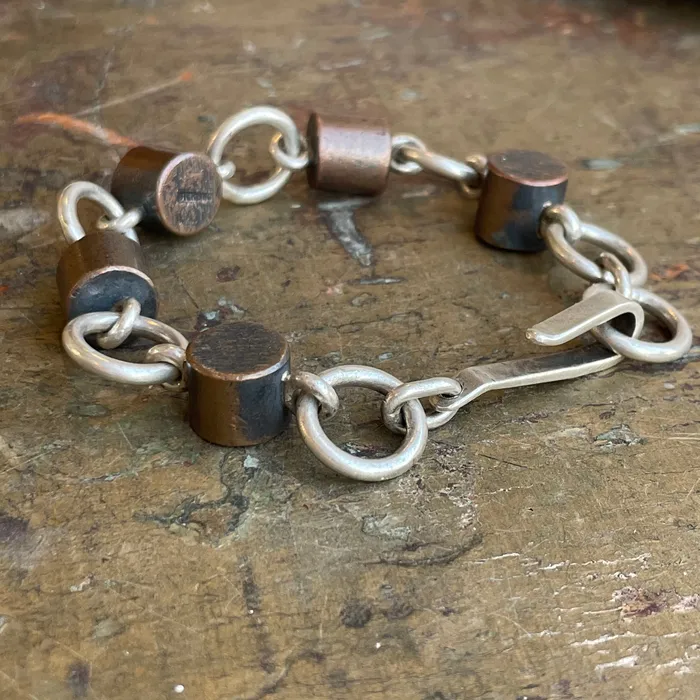 David Jones Bracelets Sterling and Copper Plug Bracelet