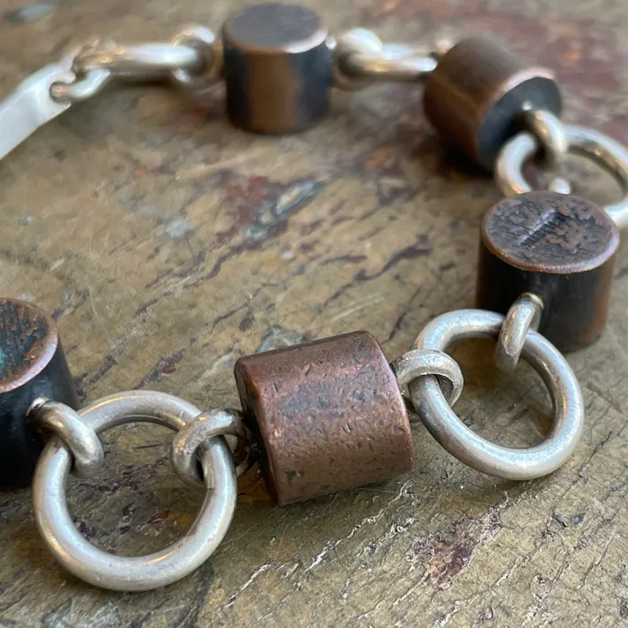 David Jones Bracelets Sterling and Copper Plug Bracelet