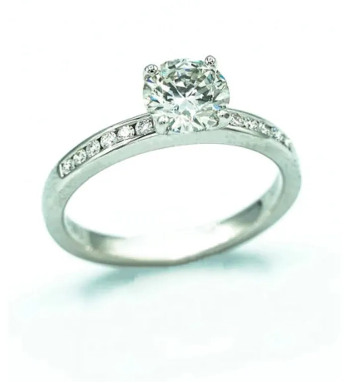 Diamond RingRound Brilliant Ring in 14K White Gold Ref 10104692 MR Jewelers Rings