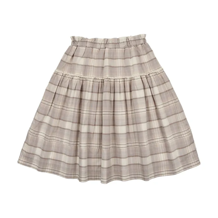 Earrings Analogie Dress Skirt Taupe Plaid Analogie