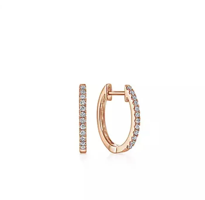Earrings GABRIEL CO GABRIEL CoEG11122K45JJ 14k Rose Gold Classic 15mm Pav Diamond Huggies Earrings Earrings GABRIEL CO GABRIEL CoEG11122K45JJ 14k Rose Gold Classic 15mm Pav Diamond Huggies Earrings