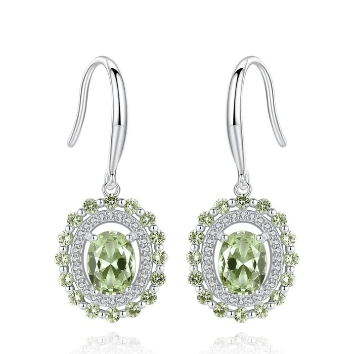 Earrings Mystic Flavia Barcelona Peridot ZIrcon Dangling Silver Earrings Earrings Mystic Flavia Barcelona Peridot ZIrcon Dangling Silver Earrings