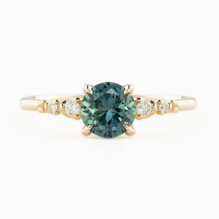 Envero Jewelry Rings Estel Fleur Four Prongs Ring 114ct Parti Blue Green Montana Sapphire 14k Yellow Gold One of a kind Envero Jewelry Rings Estel Fleur Four Prongs Ring 114ct Parti Blue Green Montana Sapphire 14k Yellow Gold One of a kind
