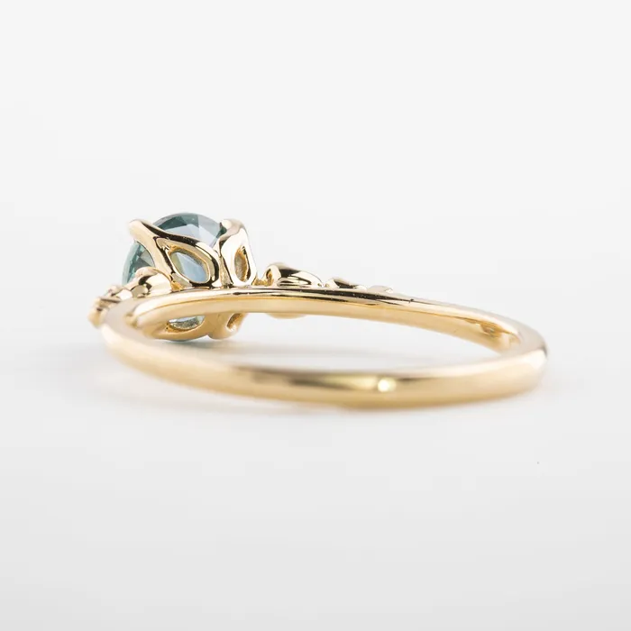 Envero Jewelry Rings Estel Fleur Four Prongs Ring 114ct Parti Blue Green Montana Sapphire 14k Yellow Gold One of a kind Envero Jewelry Rings Estel Fleur Four Prongs Ring 114ct Parti Blue Green Montana Sapphire 14k Yellow Gold One of a kind