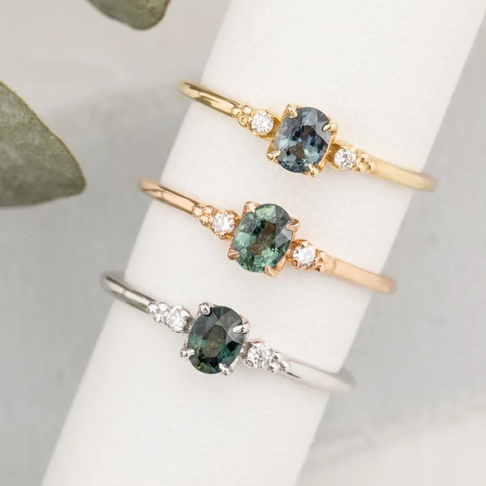 Envero Jewelry Rings Estel Ring 5x4mm 040ct Green Sapphire