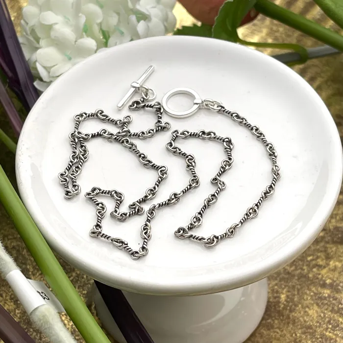 HeidiJHale Designs Necklaces Sterling Silver Twisted Chain with Toggle