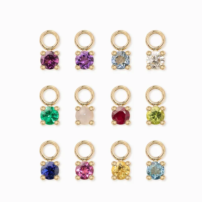 Hoop Charm Prong Setting Envero Jewelry Earrings