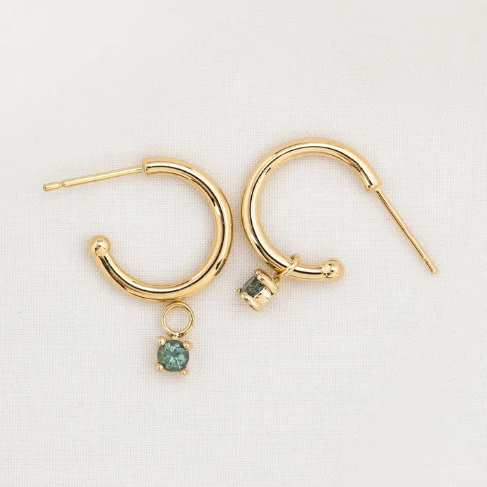 Hoop Charm Prong Setting Envero Jewelry Earrings Hoop Charm Prong Setting Envero Jewelry Earrings