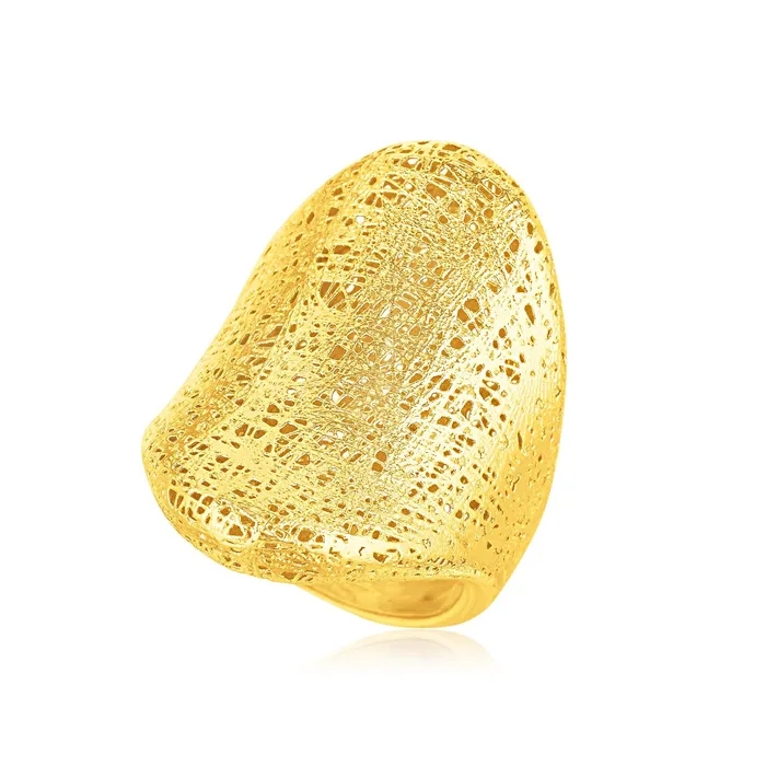 Italian Design 14k Yellow Gold Woven Bold Ring MayaMila Rings