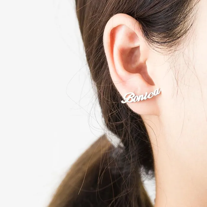 Juzan Jewelry Earrings Personalized Name Earrings