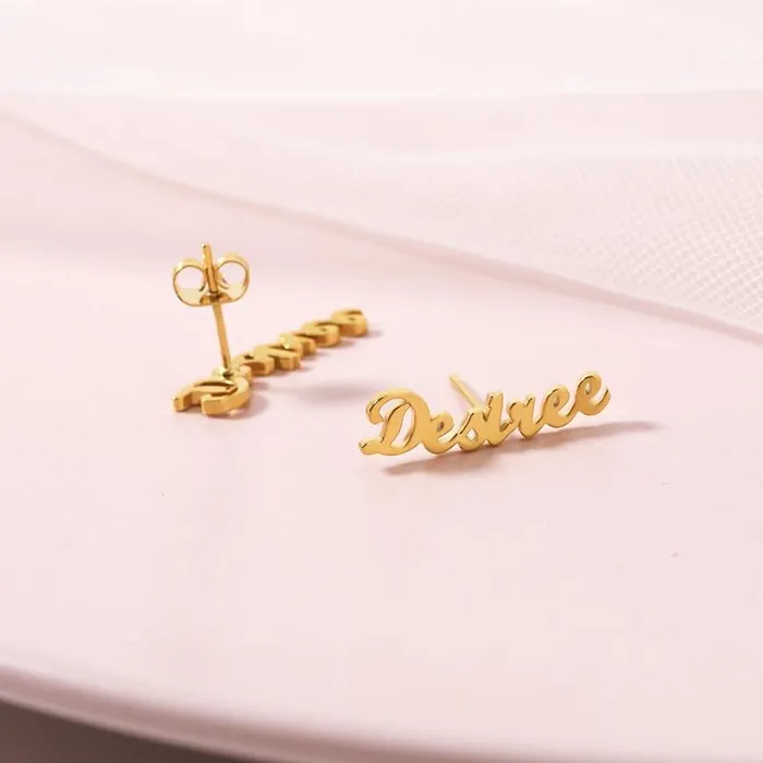 Juzan Jewelry Earrings Personalized Name Earrings