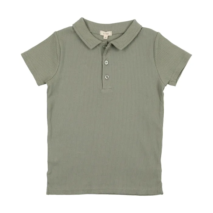 Lil Legs Ribbed Polo Short Sleeve Green Lil Legs Earrings