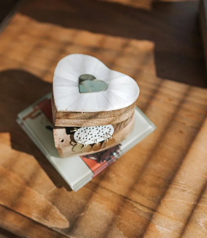 Matr Boomie Fair Trade Necklaces Hinged Heart Box with Ethically Sourced Bone and Brass Inlay