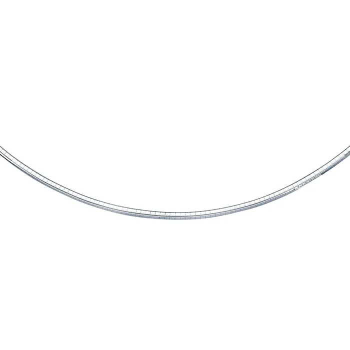 MayaMila Earrings 14k White Gold Chain in a Classic Omega 3 mm