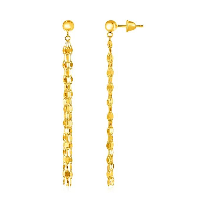 MayaMila Earrings 14k Yellow Gold Polished Drop Earrings