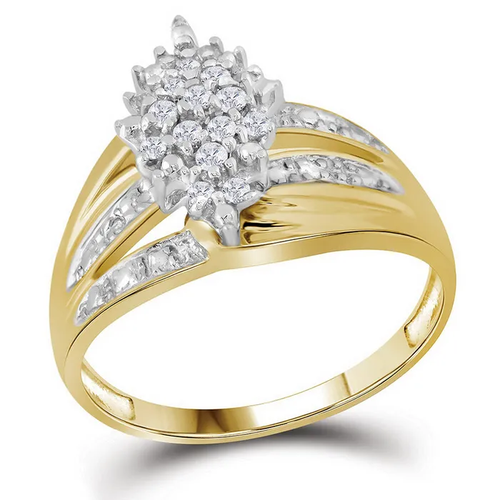 mayamila Rings 10kt Yellow Gold Womens Round Prongset Diamond Oval Cluster Ring 15 Cttw mayamila Rings 10kt Yellow Gold Womens Round Prongset Diamond Oval Cluster Ring 15 Cttw