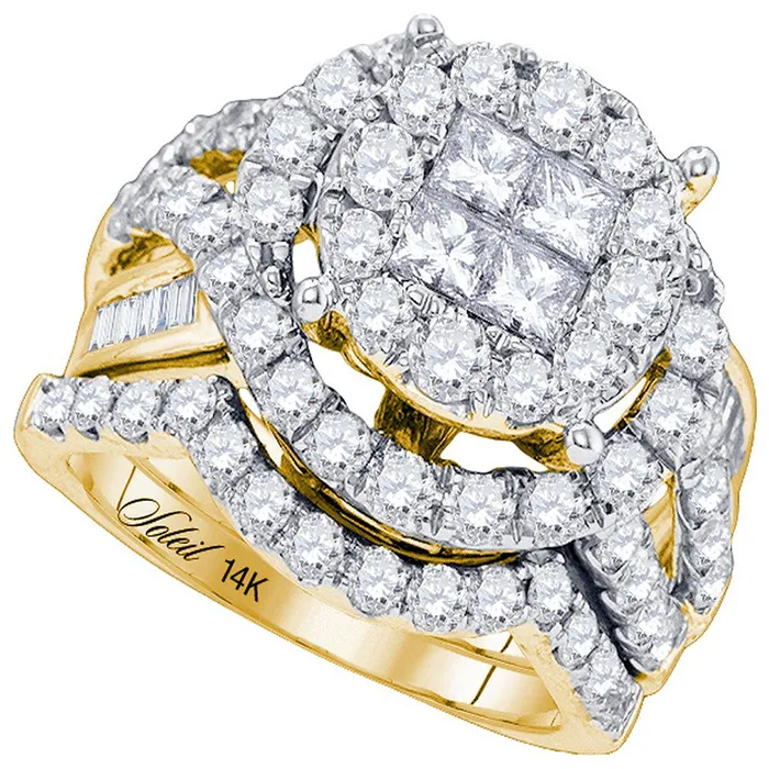 mayamila Rings 14kt Yellow Gold Womens Princess Round Diamond Soleil Bridal Wedding Engagement Ring Band Set 300 Cttw mayamila Rings 14kt Yellow Gold Womens Princess Round Diamond Soleil Bridal Wedding Engagement Ring Band Set 300 Cttw