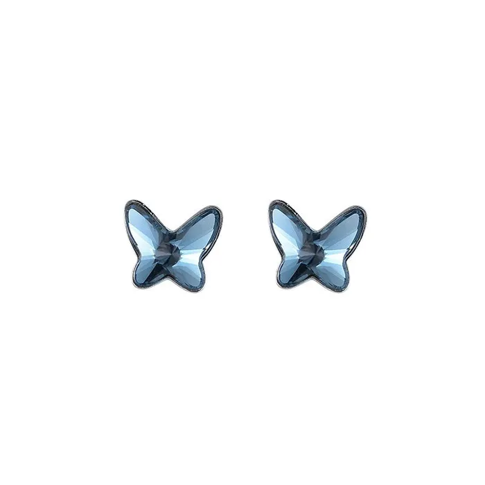 Necklaces Mystic Flavia Blue Butterfly Swarovski Silver Necklace Set