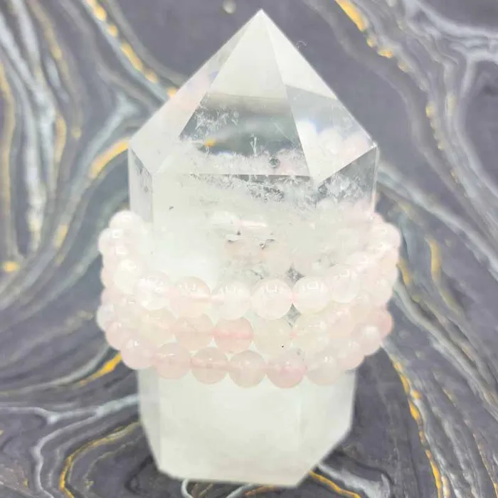 Oceanic Linkways Bracelets Rose Quartz Beaded Bracelet 8mm
