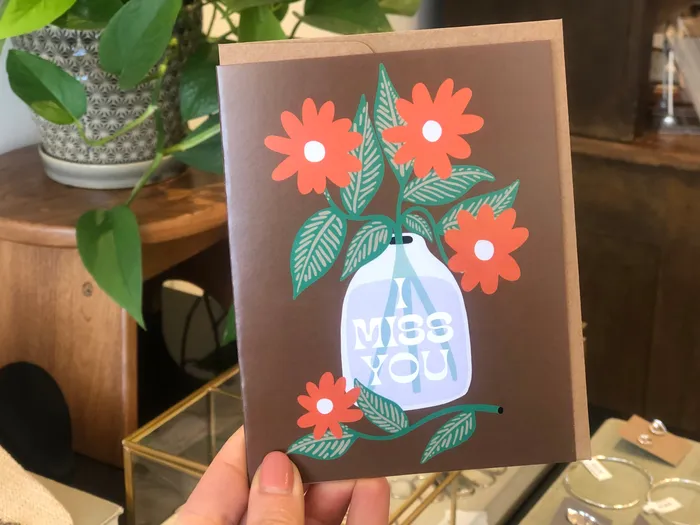 Rebecca Lynn Illustration Wholesale I Miss You Card Necklaces