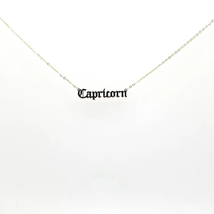 Rings Capricorn Zodiac Name Necklaces 18k Gold Plated LOV
