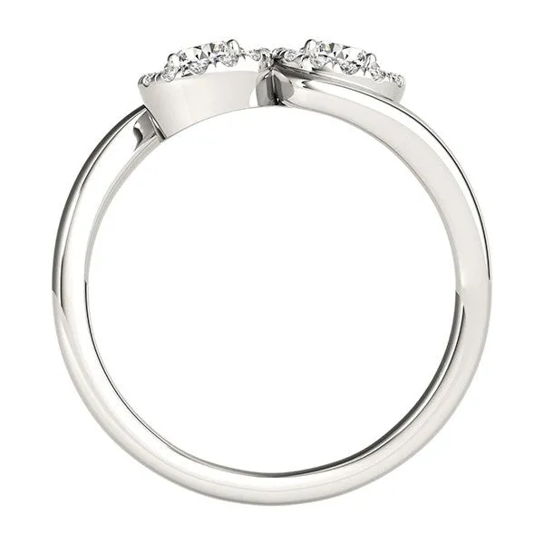 Rings MayaMila 14k White Gold Halo Set Round Two Stone Diamond Ring 38 cttw