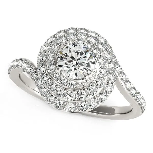 Rings mayamila 14K White Gold Round Diamond Spiral Design Engagement Ring 1 18 ct tw Rings mayamila 14K White Gold Round Diamond Spiral Design Engagement Ring 1 18 ct tw