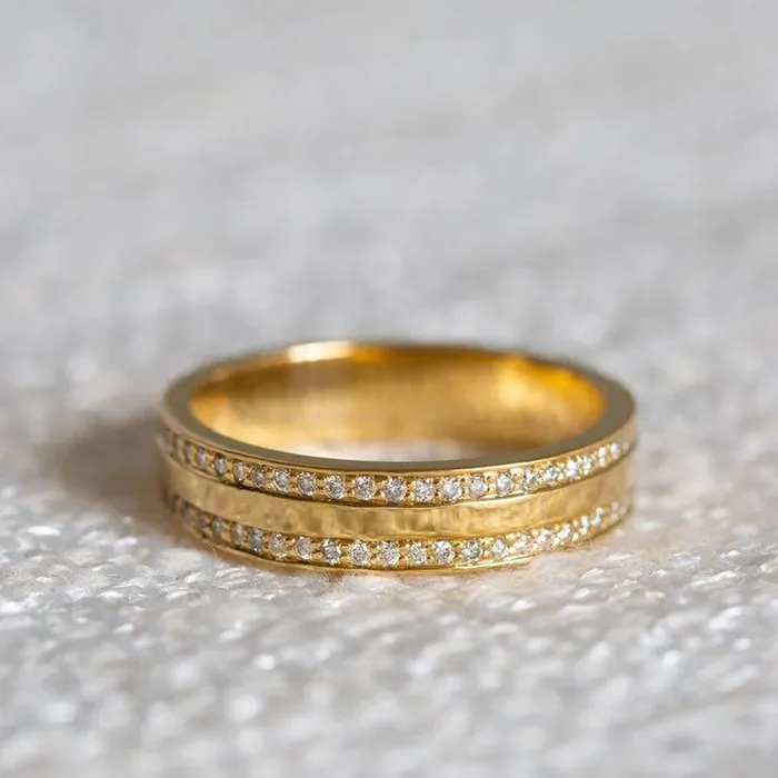 Rings Shineofdiamond Classic 4mm Golden Tone Wedding Band In Sterling Silver