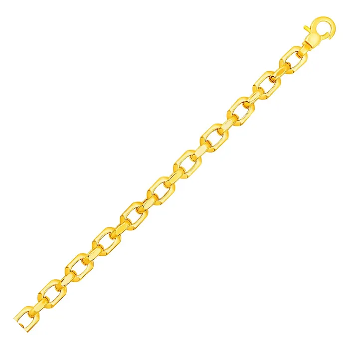 Shiny Oval Link Bracelet in 14k Yellow Gold MayaMila Bracelets
