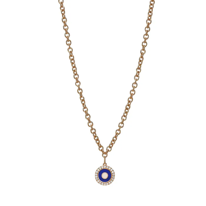 The Private Room Fine Jewelry Necklaces Round Enamel Eye Necklace