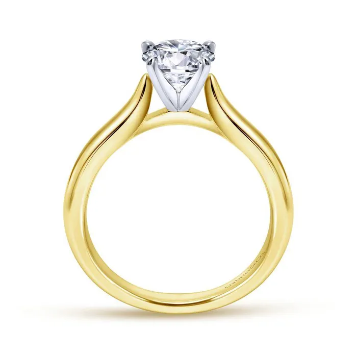 14K WhiteYellow Gold Round Diamond Engagement Ring GABRIEL CO Rings
