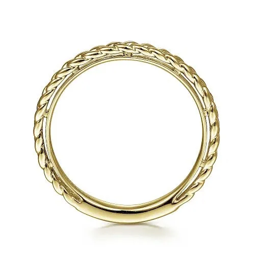14K Yellow Gold Braided Stackable Ring GABRIEL CO Rings