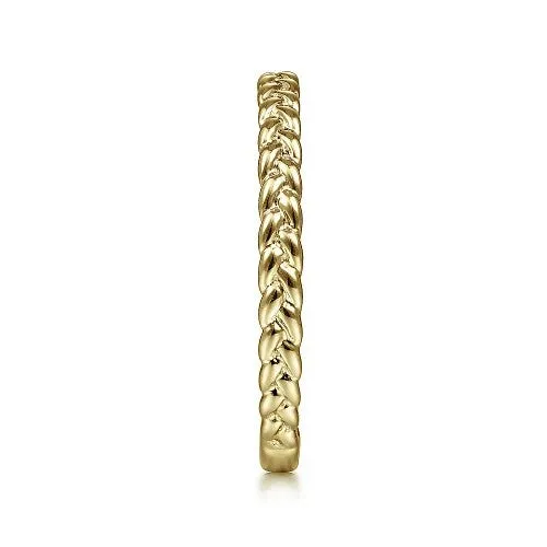 14K Yellow Gold Braided Stackable Ring GABRIEL CO Rings