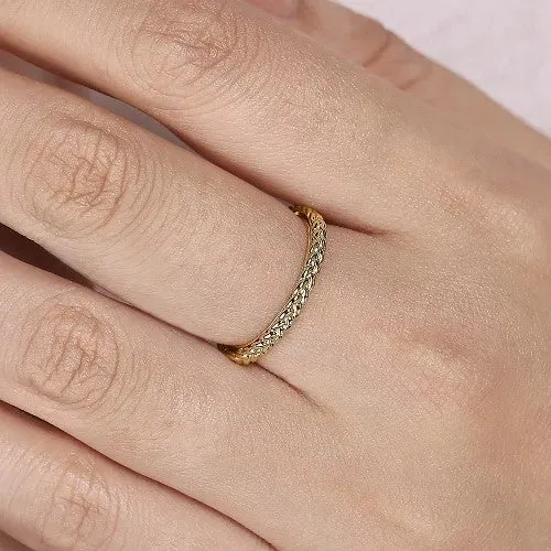 14K Yellow Gold Braided Stackable Ring GABRIEL CO Rings