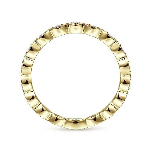 14K Yellow Gold Marquise Station Diamond Stackable Ring GABRIEL CO Rings