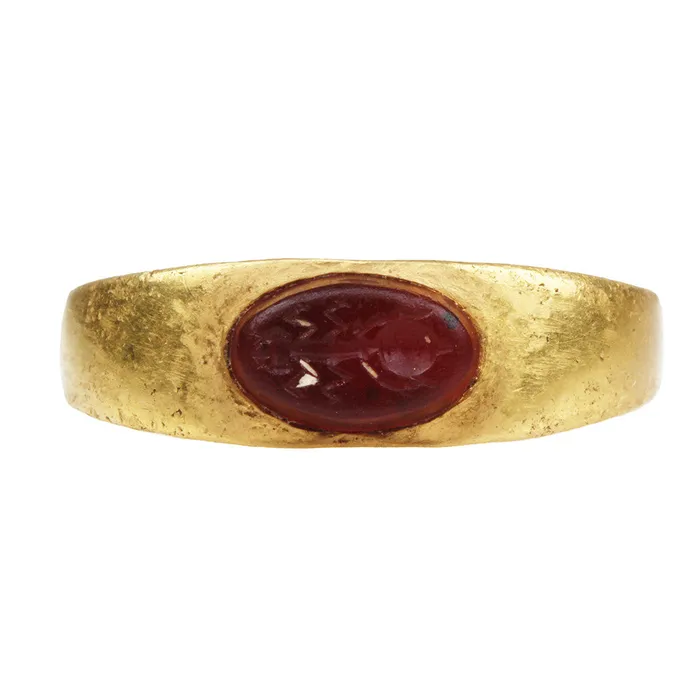 Ancient Roman Ant Intaglio Ring Bell Bird Antiques Rings