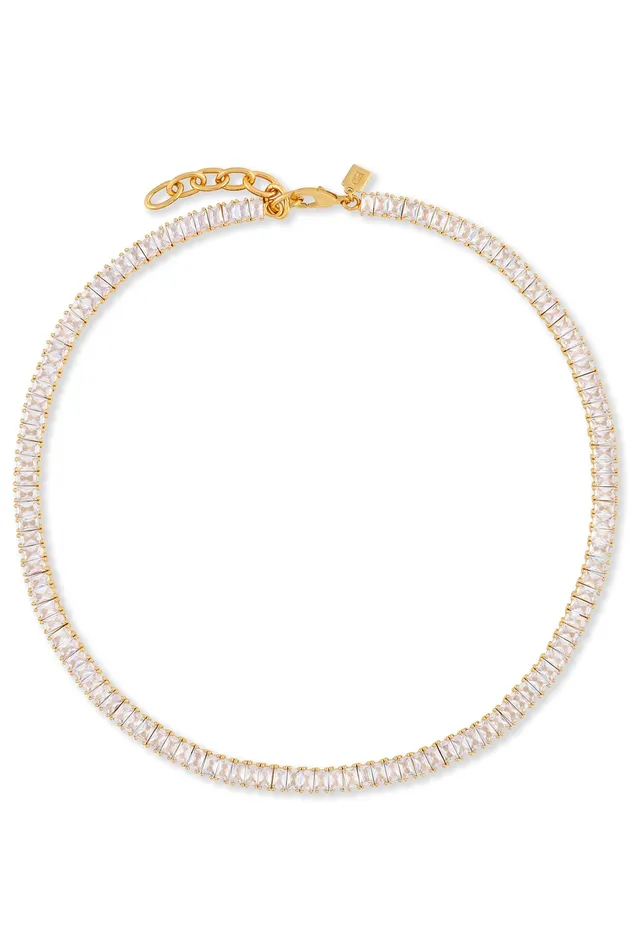 Baguette Necklace Clear Crystal Haze Jewelry Necklaces