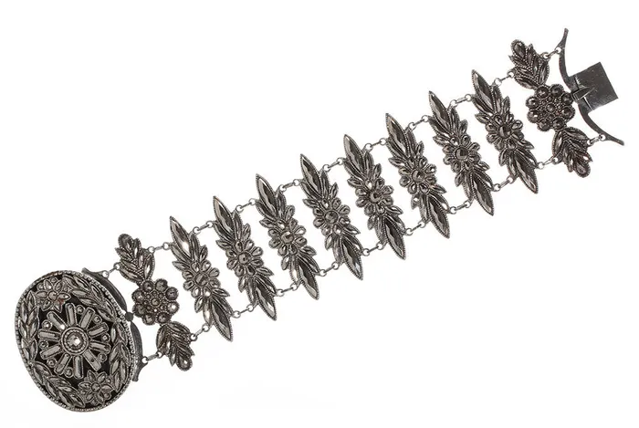 Bracelets Bell Bird Antiques Early 19th Century French Cut Steel Plaque Bracelet Bracelets Bell Bird Antiques Early 19th Century French Cut Steel Plaque Bracelet