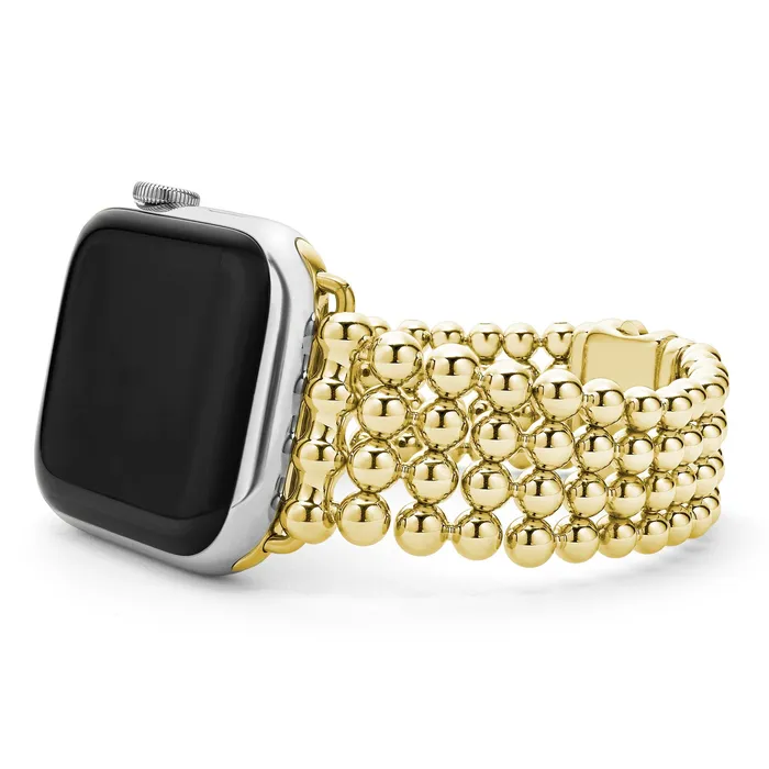 Bracelets LAGOS Smart Caviar 18K Gold Infinite Caviar Beaded Watch Bracelet 4249mm Bracelets LAGOS Smart Caviar 18K Gold Infinite Caviar Beaded Watch Bracelet 4249mm