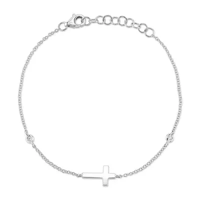 Bracelets SHY CREATIONS 003CT DIAMOND BEZEL CROSS BRACELET